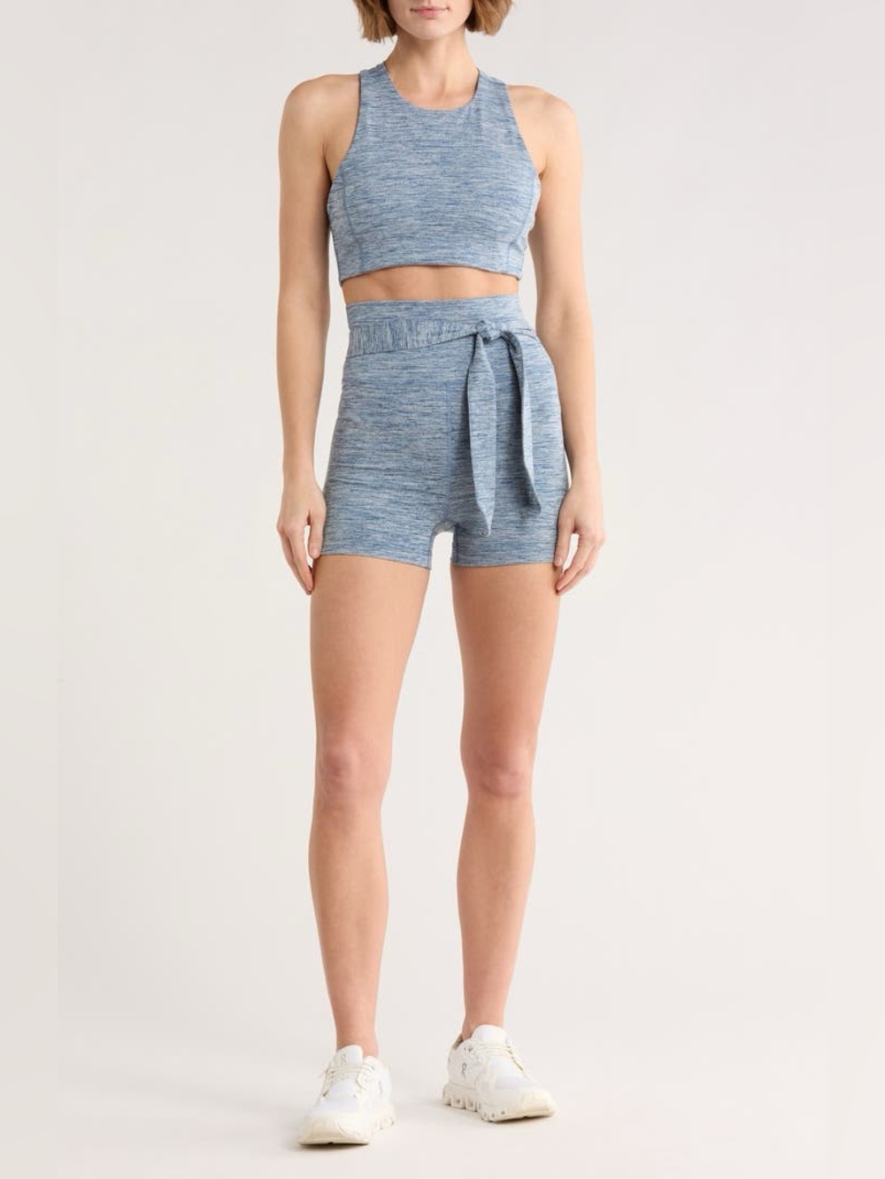 NWT Free People High Tide Crop Tank & Bike Shorts Set Blue Size Small